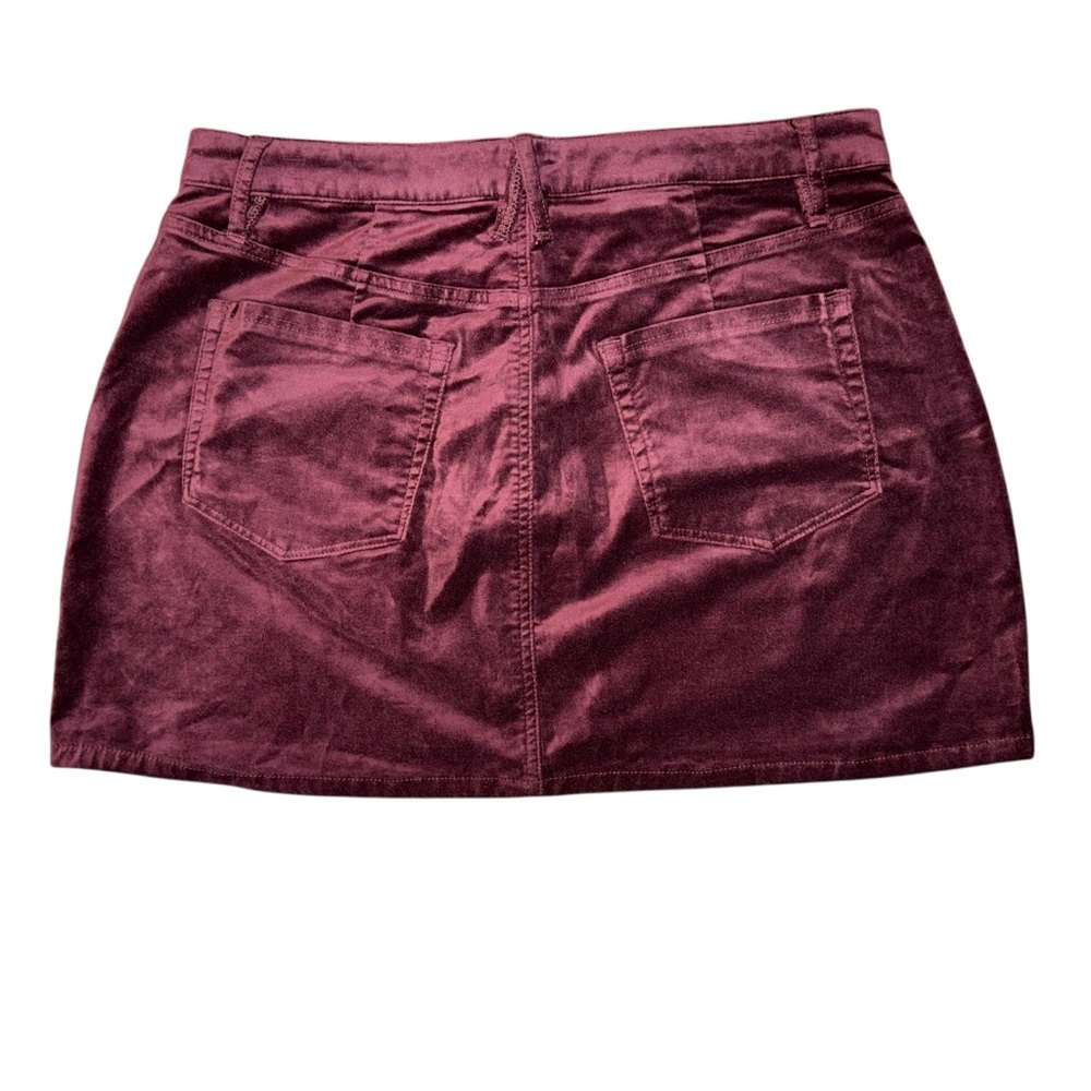 Good American Velvet OxBlood Burgundy Mini Skirt women’s sz 12 new nwt - Picture 4 of 10